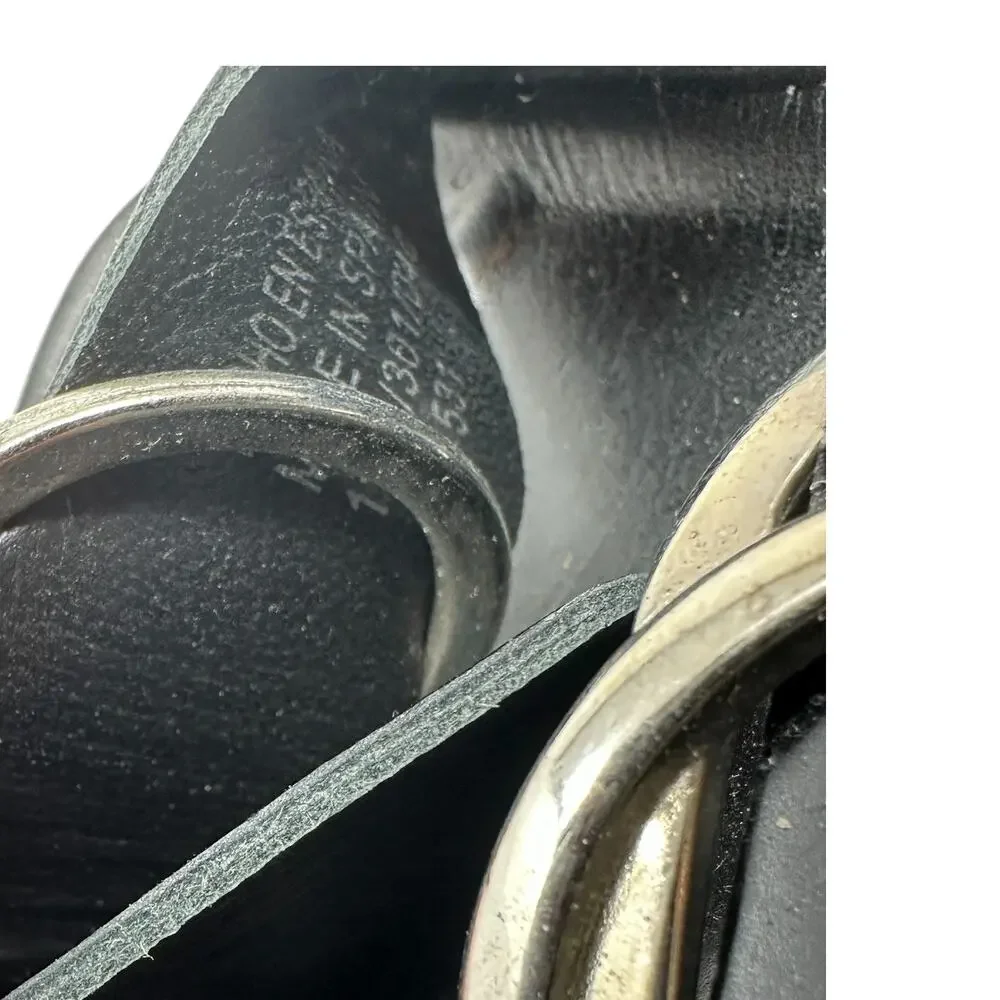 Zara Slide Sandals Buckles Double Strap Faux Leather Black Size 41 US‎ 10 - Picture 13 of 14